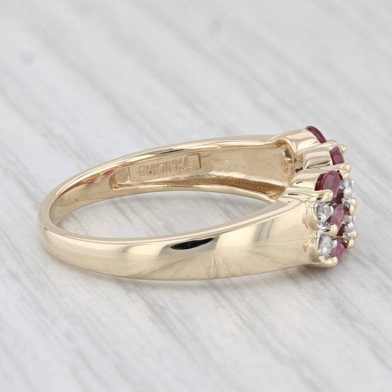 0.85ctw Ruby Diamond Ring 14k Yellow Gold Size 8
