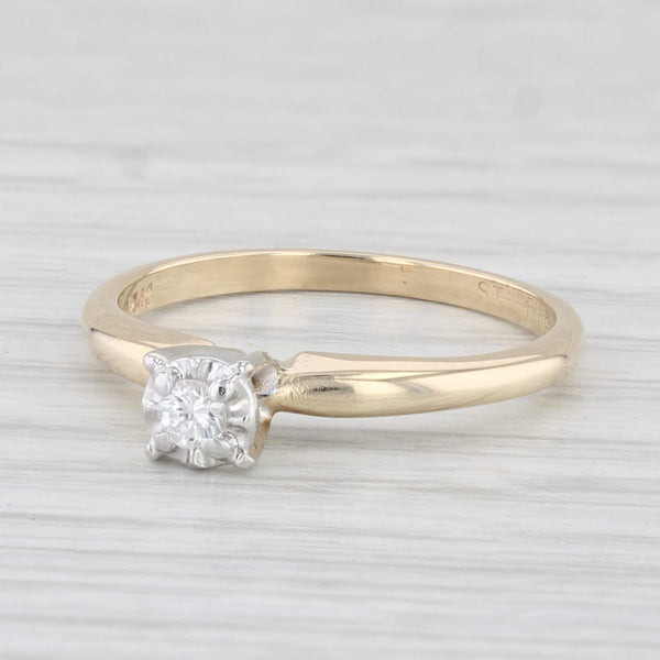 Round Diamond Solitaire Engagement Ring 14k Yellow Gold Size 6.5