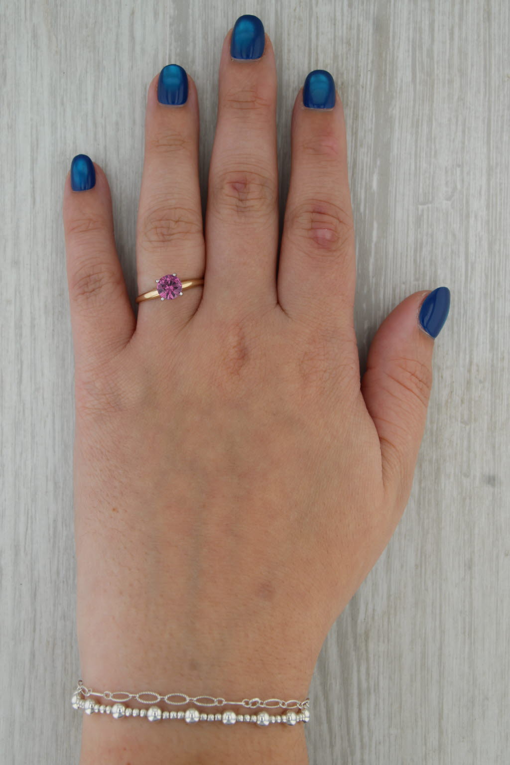 1.10ct Pinkish Purple Rhodolite Garnet Solitaire Ring 14k Yellow Gold Size 8