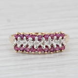 Light Gray 0.34ctw Ruby Diamond Ring 10k Yellow Gold Size 6.75 Tiered Stackable