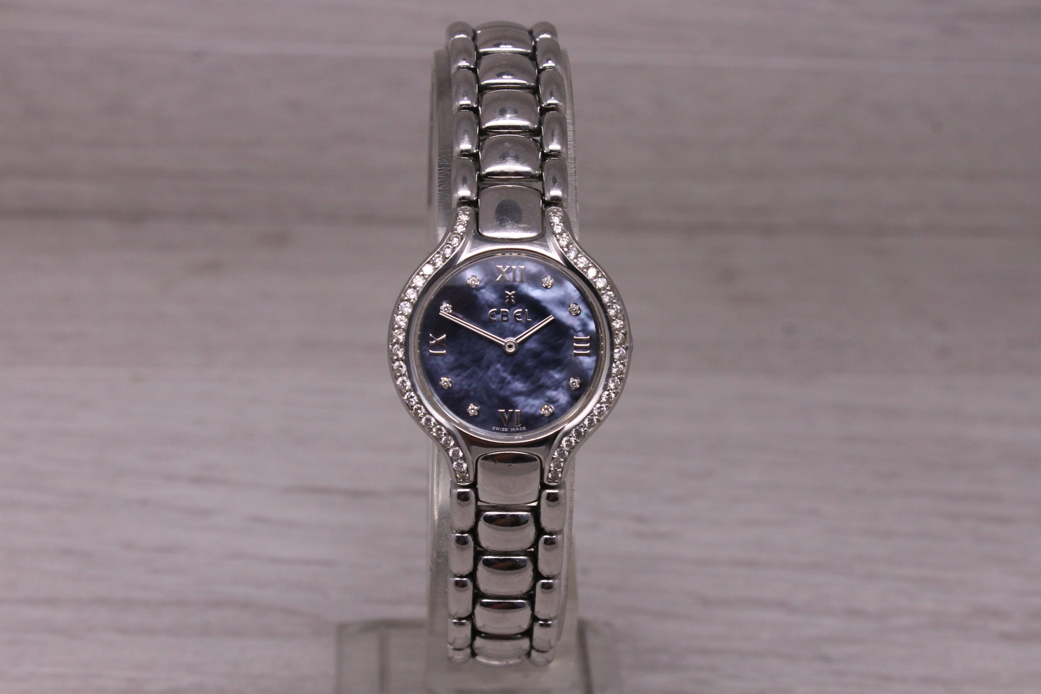 Ebel Beluga Ladies Stainless Steel Mother Pearl & Diamond Quartz Watch 9976411