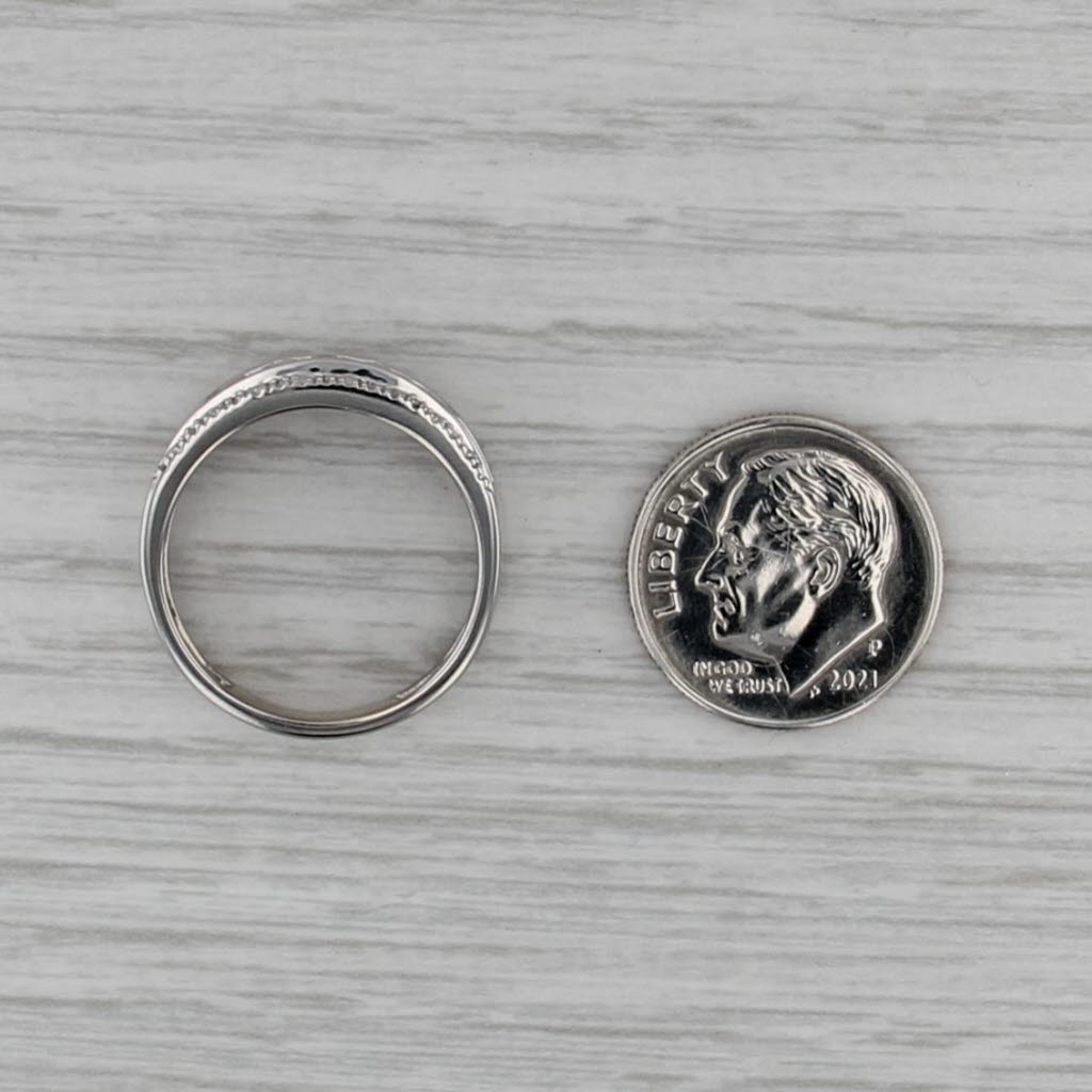 0.62ctw Pink Sapphire Diamond Ring 14k White Gold Size 7 Stackable Anniversary