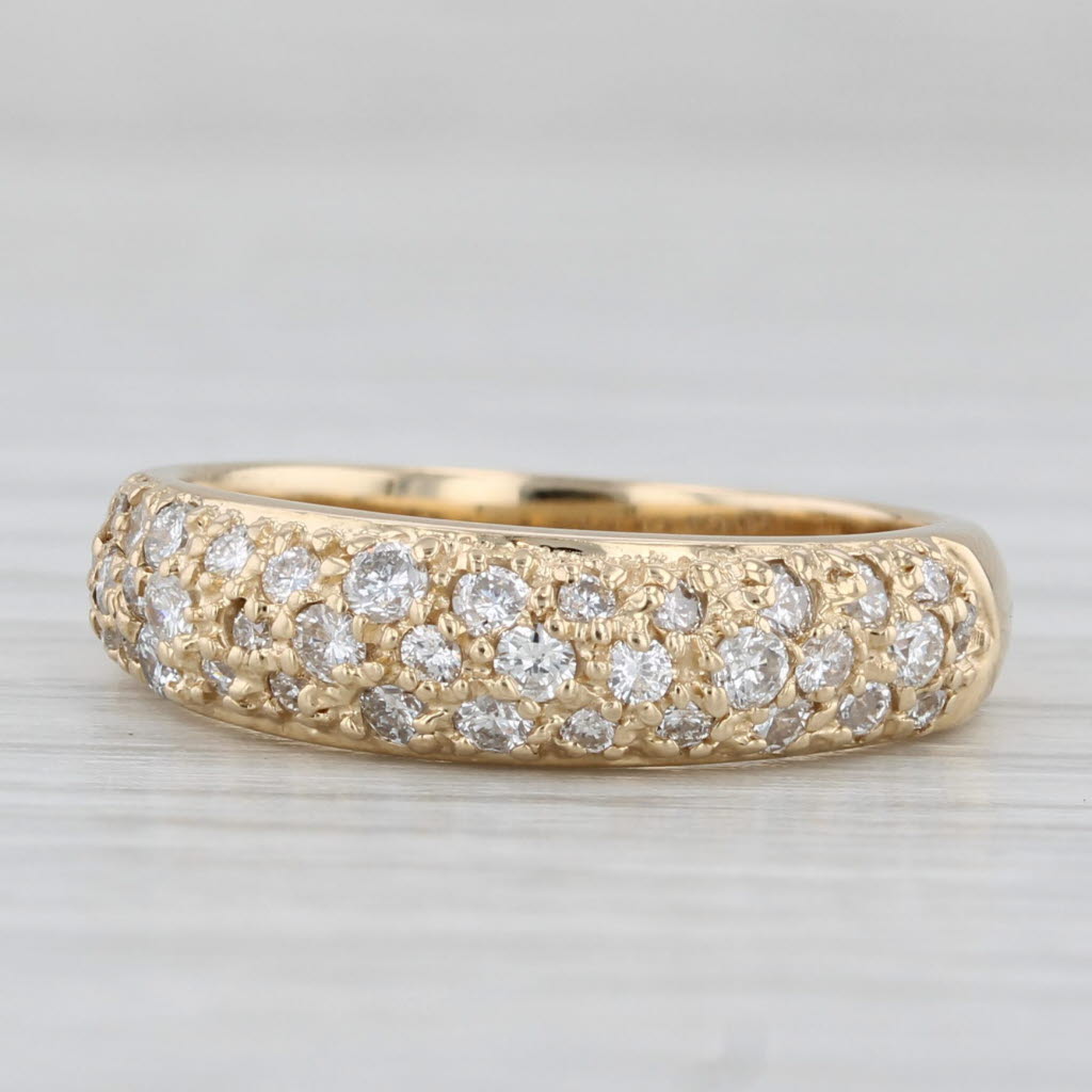 Light Gray Sonia B 0.60ctw Pave Diamond Ring 14k Yellow Gold Size 6 Stackable Wedding Band