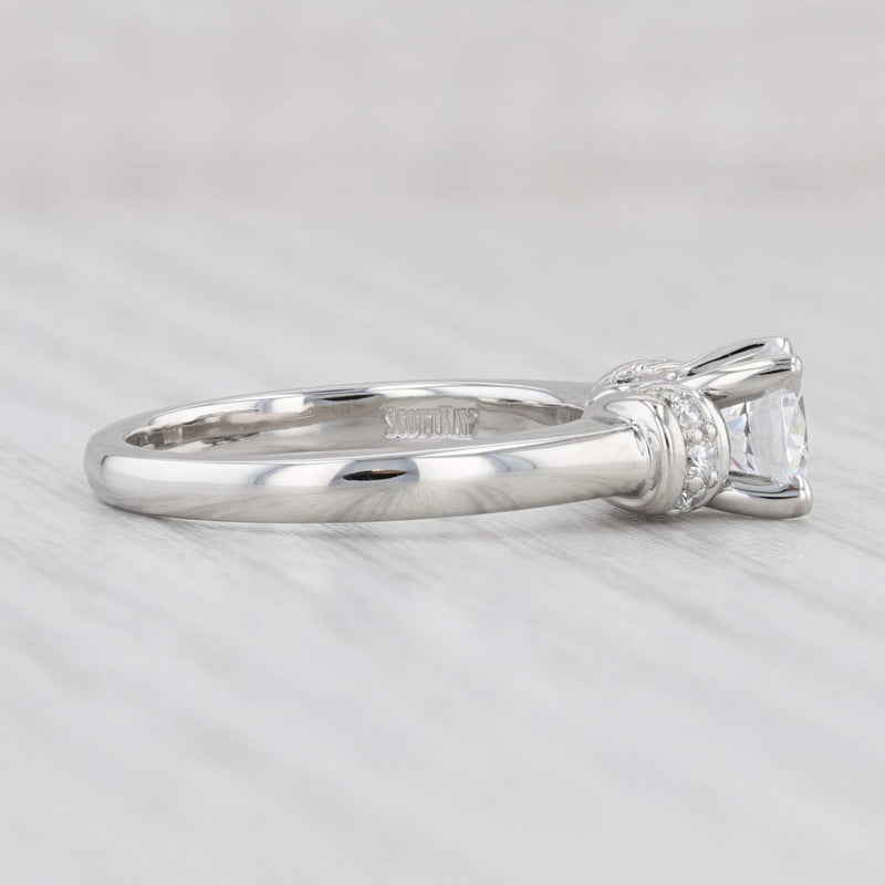 Light Gray New Scott Kay 1.16ctw Round Cubic Zirconia Engagement Ring Platinum Size 6.75