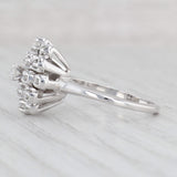 0.39ctw Diamond Cluster Ring 14k White Gold Size 5.5 Engagement