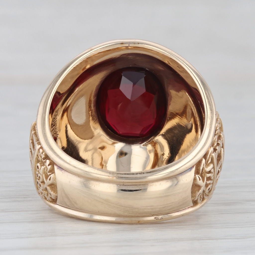 Gray University of Georgia BFA 1951 Lab Created Ruby 10k Gold Class Ring Size 9