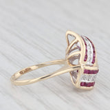 0.49ctw Ruby Diamond Knot Ring 14k Yellow Gold Size 4.5 Cocktail