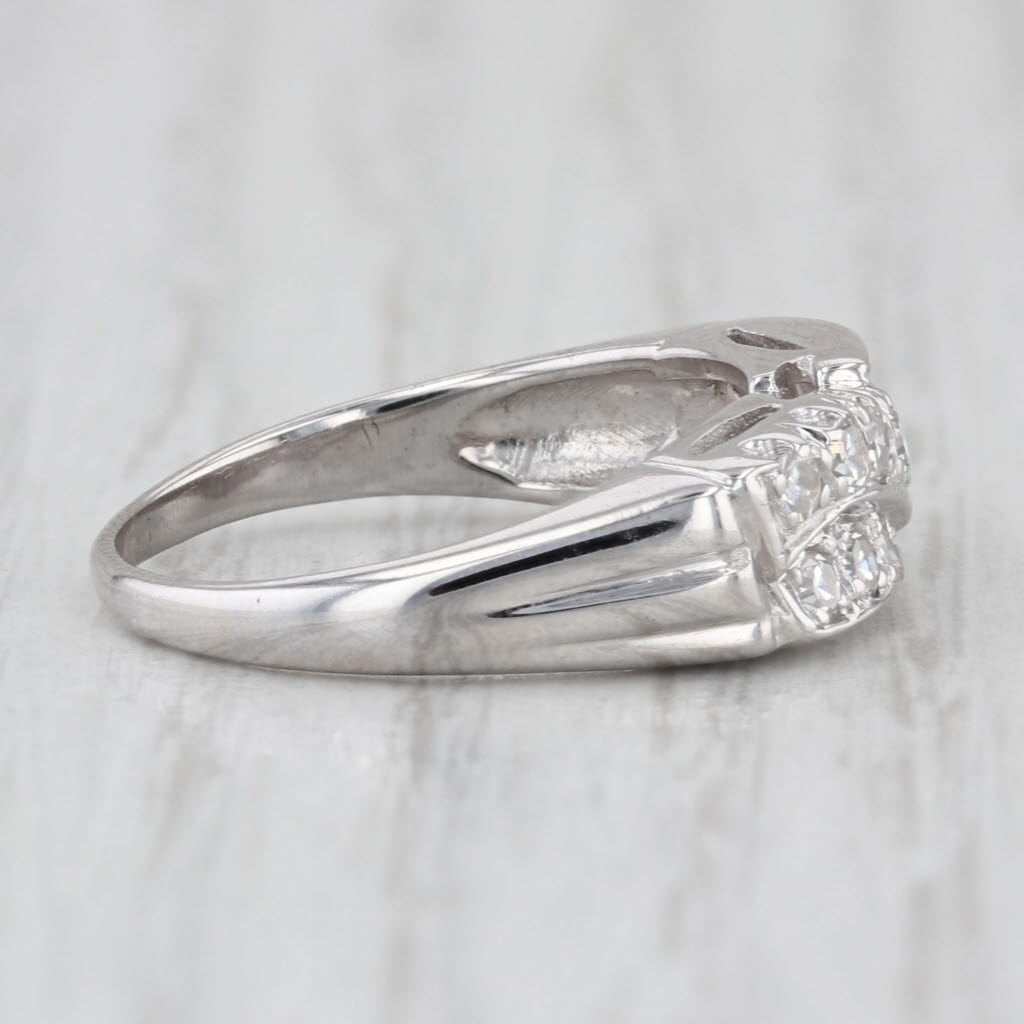 Vintage 0.25ctw Diamond Ring 14k White Gold Size 6 Anniversary Wedding Band