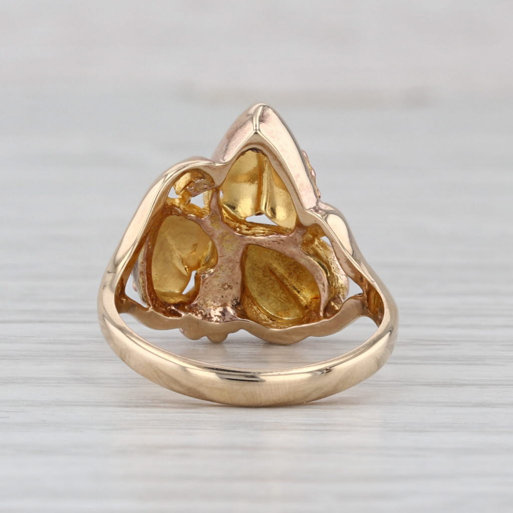 Black Hills Gold Jewelry Co Leaf Ring 10k Yellow Green Rose Gold Size 6.25