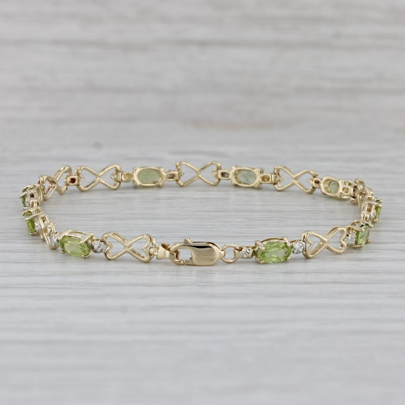 2.25ctw Peridot Tennis Bracelet 10k Yellow Gold 6.5" 4mm