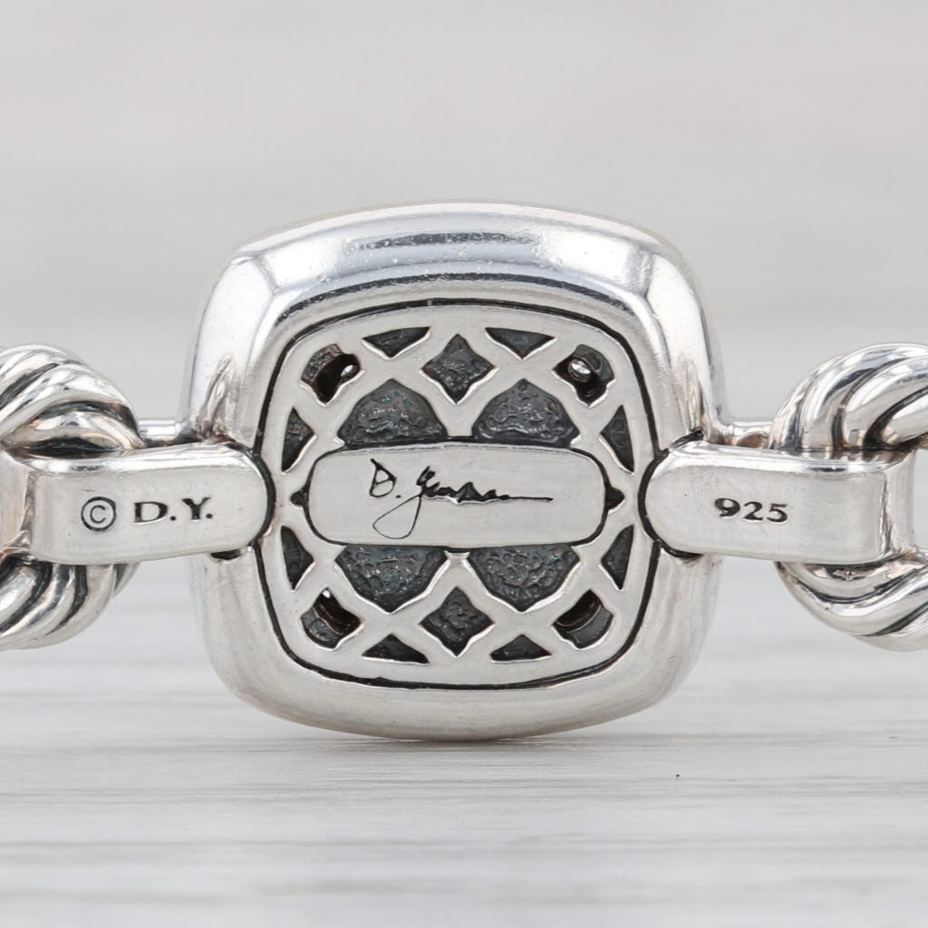 David Yurman 0.70ctw Diamond Albio Cable Bangle Bracelet Sterling Silver 6.5"