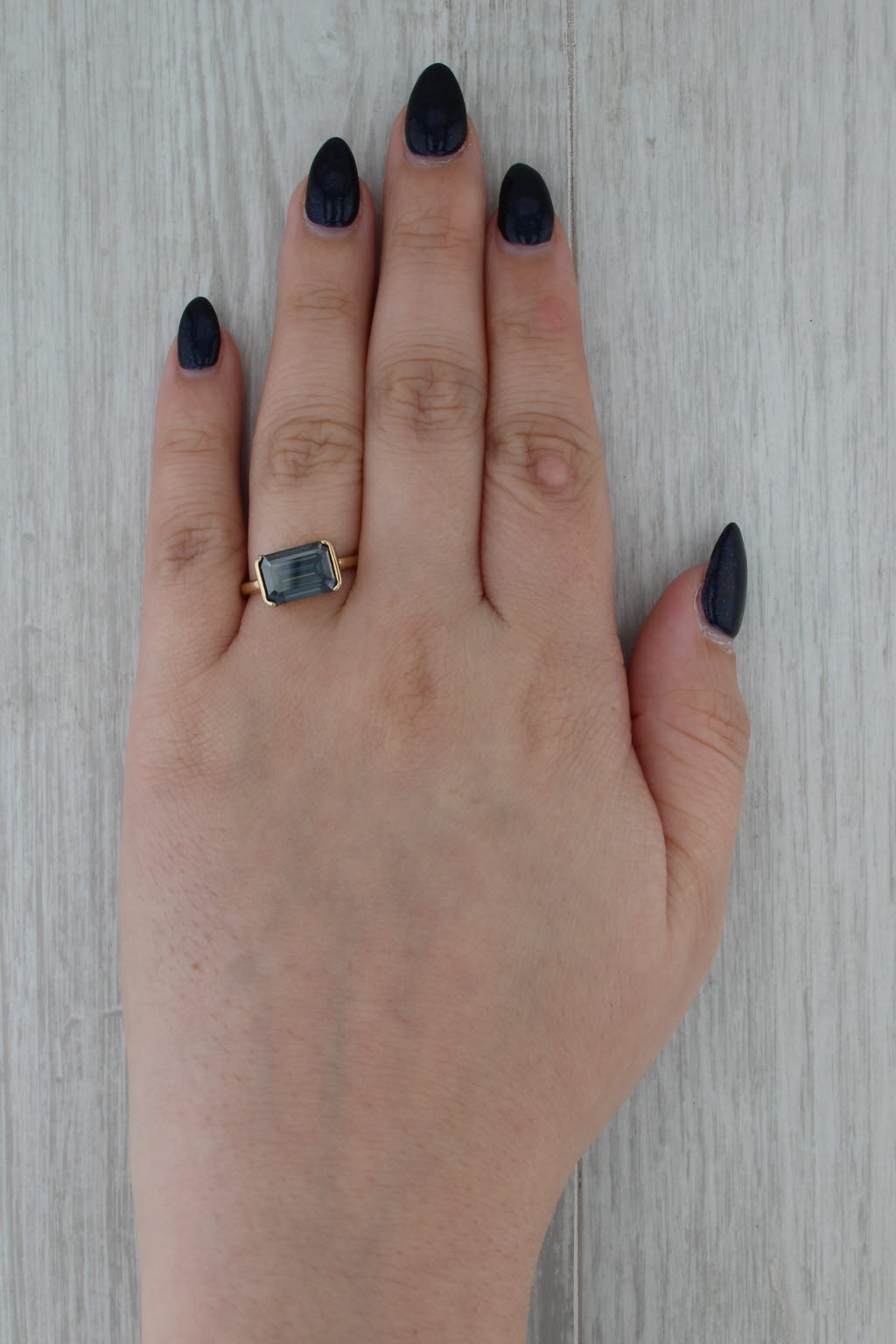 4.05ct Moissanite Solitaire Ring 10k Yellow Gold Size 7.75