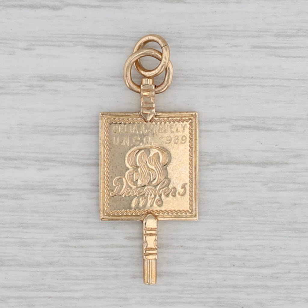 Gray Phi Beta Kappa Honor Society Fraternity Key Fob Vintage 10k Yellow Gold