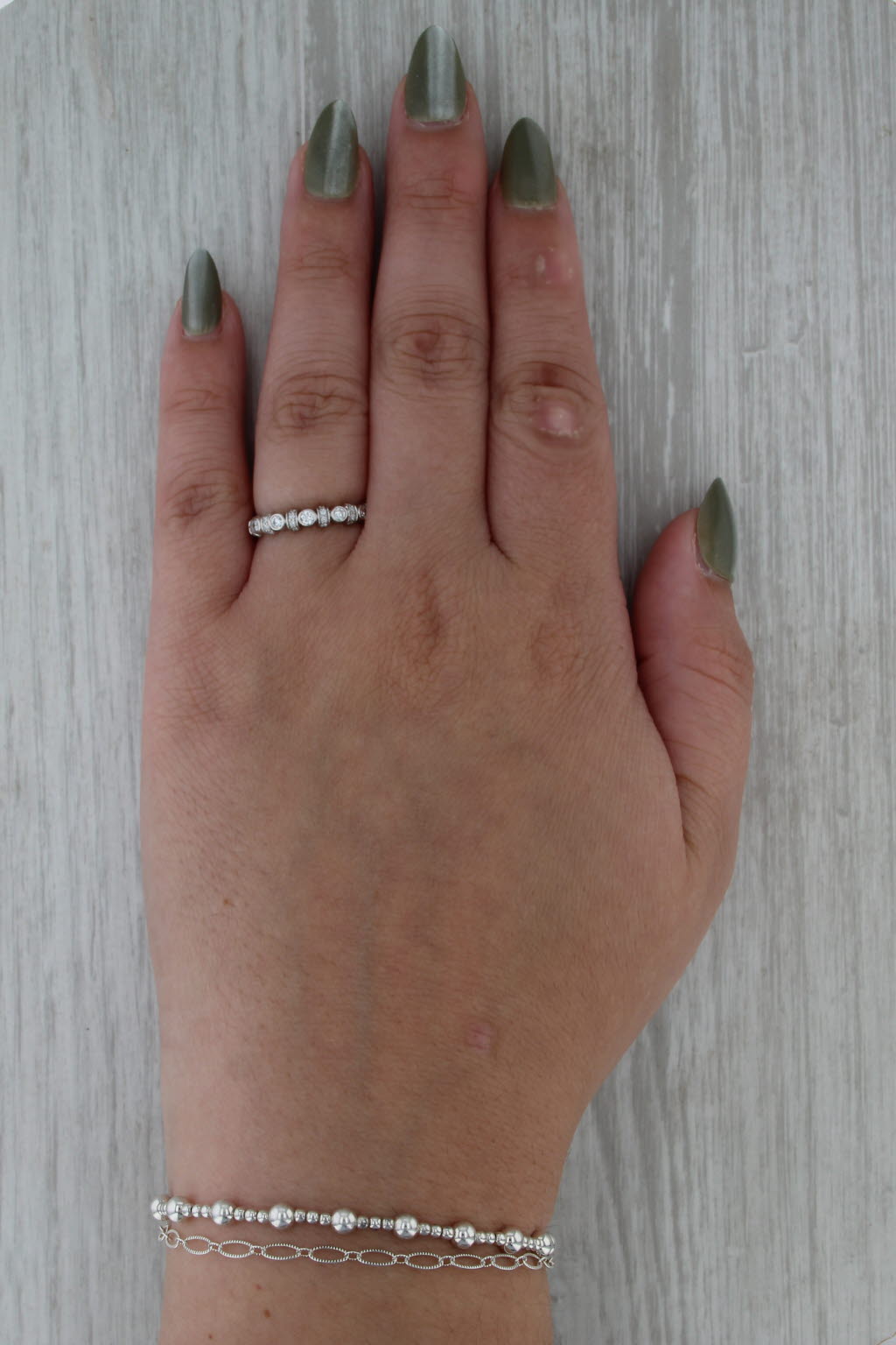 0.33ctw Diamond Wedding Band 14k White Gold Size 6.5 Stackable Anniversary Ring