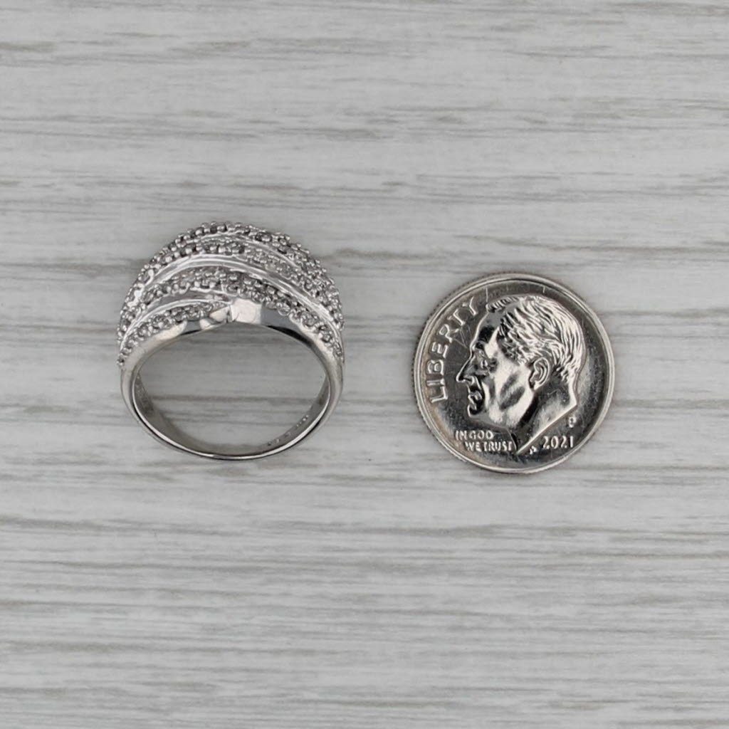 1ctw Diamond Overlay Cocktail Ring 10k White Gold Size 5