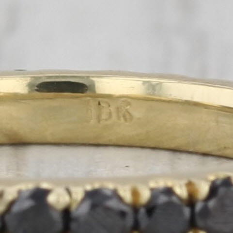 0.80ctw Black Diamond Eternity Ring 18k Gold Stackable Wedding Band Size 4.75