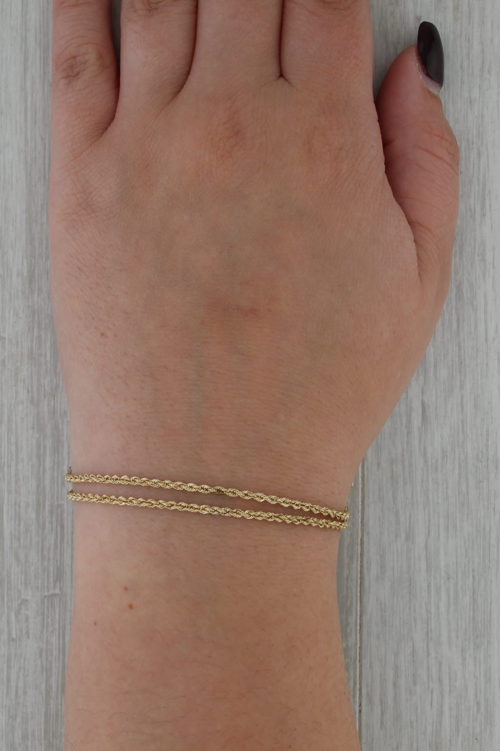 Daffer Slide Charm Bracelet 14k Gold 0.60ct Blue Topaz 6.5" Rope Chain
