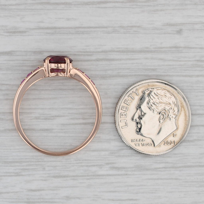 1.56ctw Round Pink Rhodolite Garnet Sapphire Ring 14k Rose Gold Size 7.5
