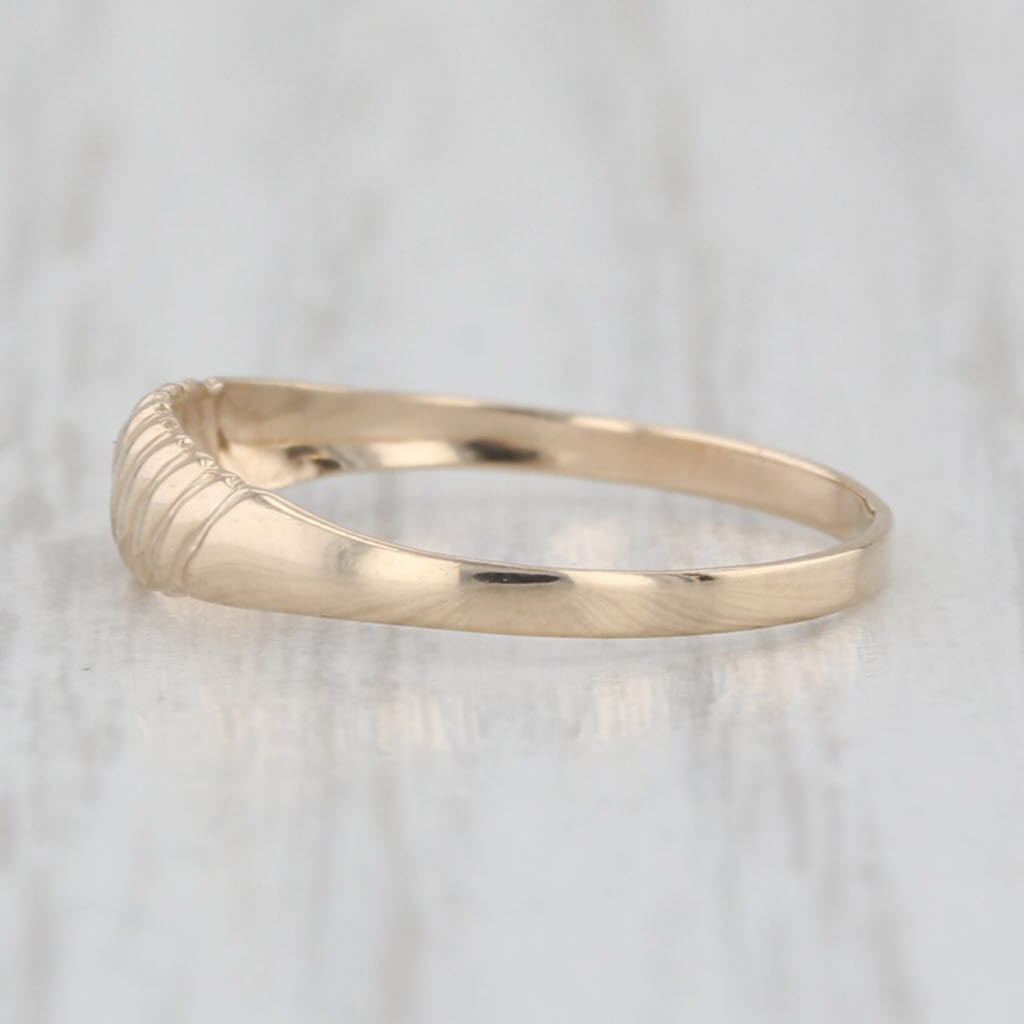 Vintage Small Size Scalloped Baby Ring 10k Yellow Gold Keepsake Band Size 1