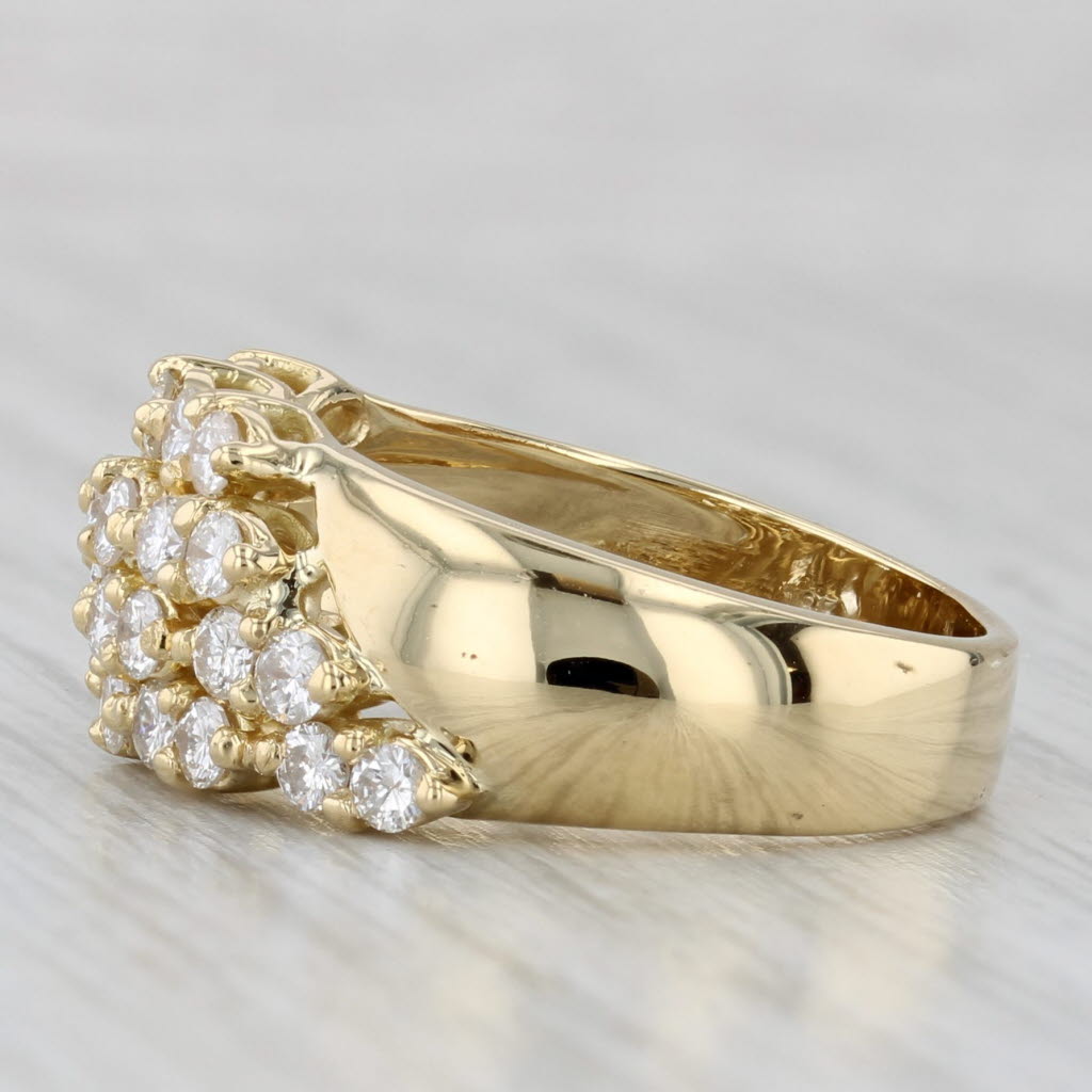 Gray 1ctw Diamond Cluster Ring 18k Yellow Gold Size 7.5