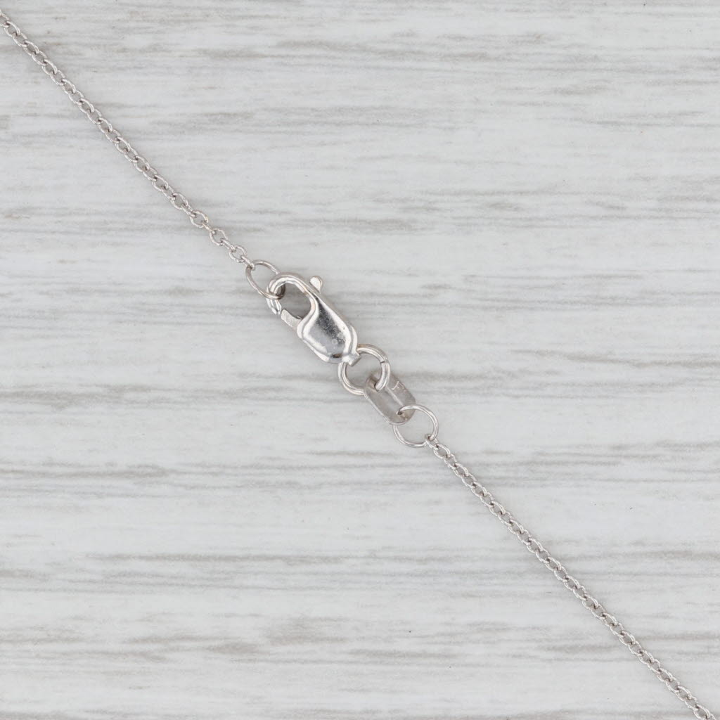 Lab Grown Diamond Pendant Necklace 14k White Gold 18" 1.11ct Round E VVS2 IGI