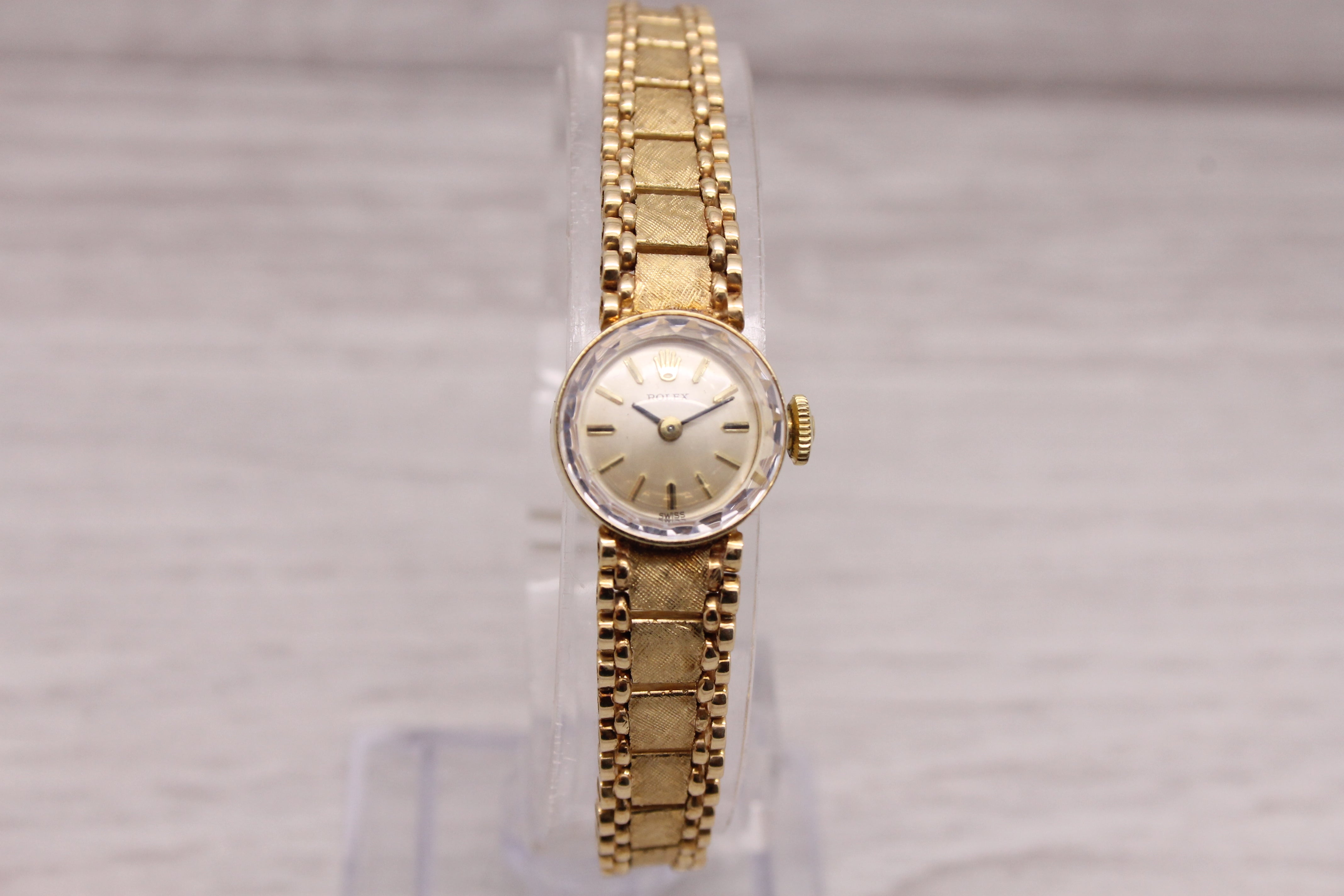 Gray Vintage c.1960's Rolex Ladies 14k Yellow Gold Bracelet Watch cal.1400 Original