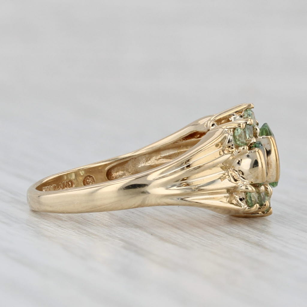 Light Gray 1.40ctw Green Sapphire Ring 10k Yellow Gold Size 6