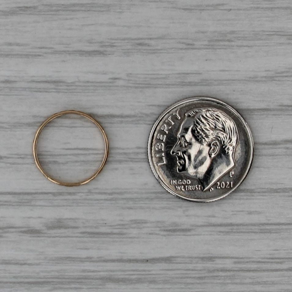 Antique Floral Etched Baby Ring 10k Yellow Gold Small Size Band