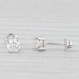 New 0.58ctw Diamond Stud Earrings 14k White Gold Round Solitaire Studs