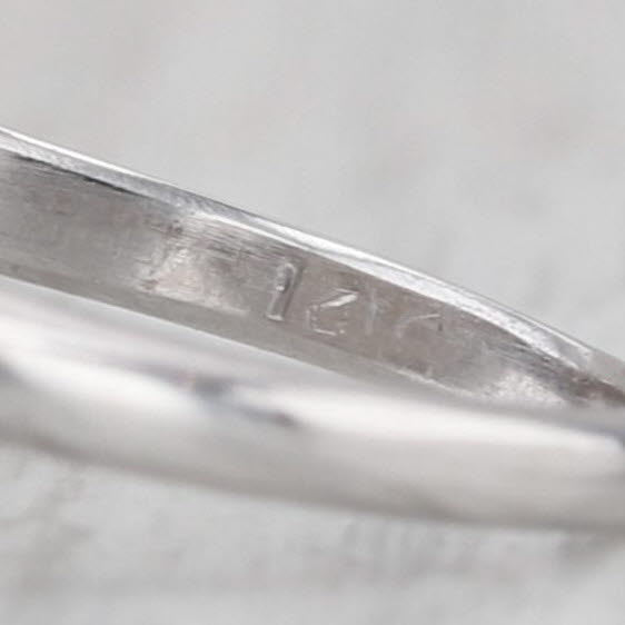 Vintage 0.96ctw Diamond 3-Stone Halo Ring 14k White Gold Size 6.25