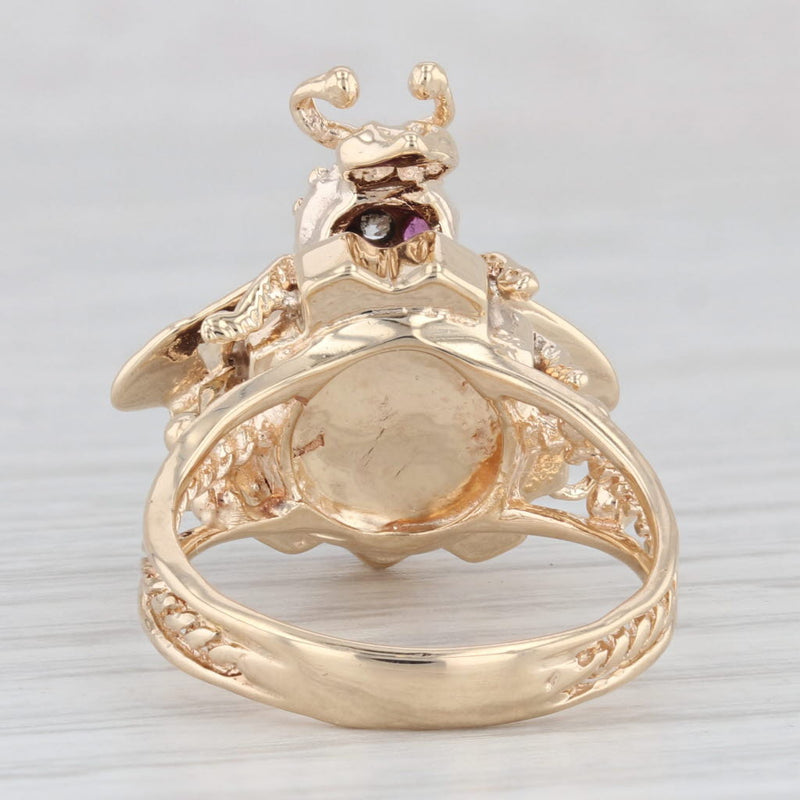 0.62ctw Ruby Bumble Bee Ring 14k Yellow Gold Size 7.25 Cocktail
