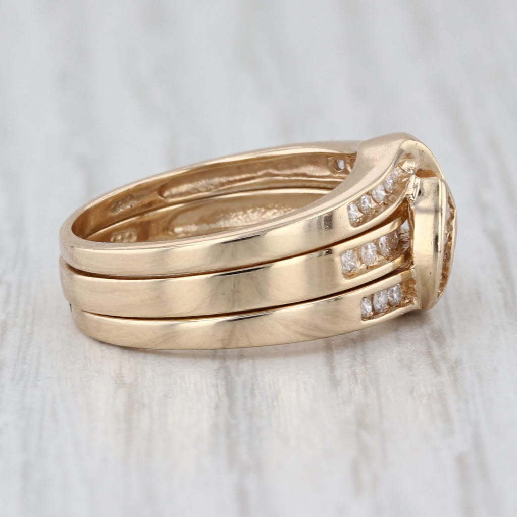 Interchangeable Ring Jacket Bands 10k Gold Diamond Emerald Sapphire Ruby Stack