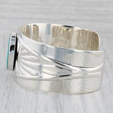 Lab Created Turquoise Cuff Bracelet Sterling Silver 7"
