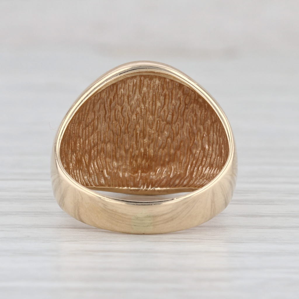 Engraved Old English Letter P Signet Ring 10k Yellow Gold Size 7.75