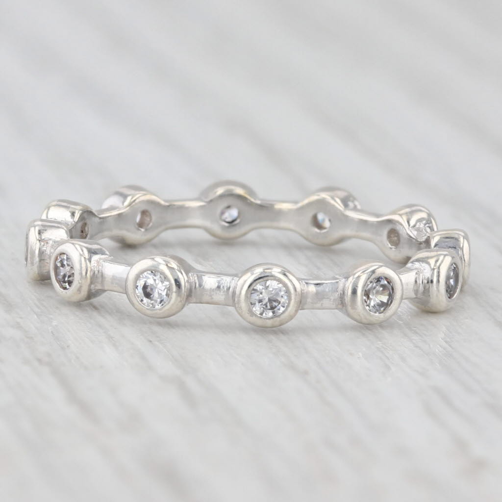 Light Gray Silpada 0.48ctw Cubic Zirconia Eternity Band Sterling Silver Stackable Sz 8 Ring