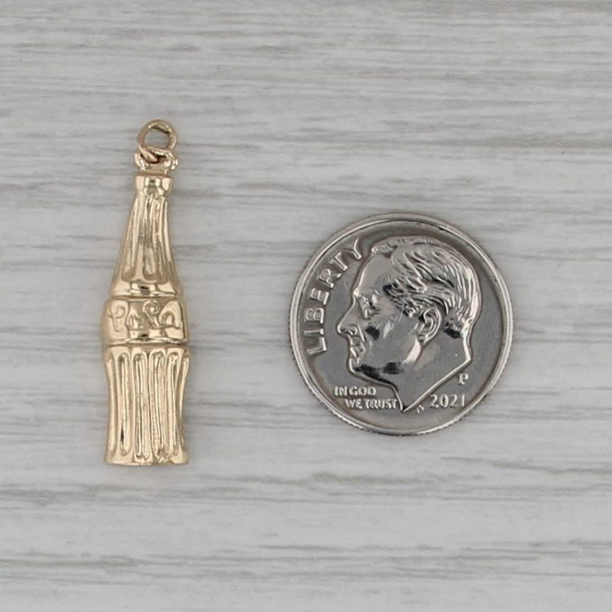 Coca Cola Coke Bottle Charm 14k Yellow Gold Keepsake Pendant
