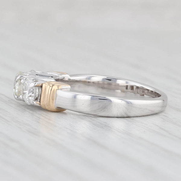 Light Gray 0.89ctw Round Diamond 3-Stone Engagement Ring 14k Gold Size 6.5