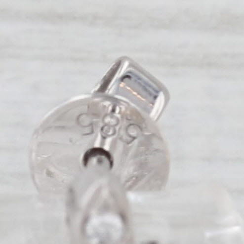 0.50ctw Blue White Diamond Earrings 14kWhite Gold Convertible Drop Studs