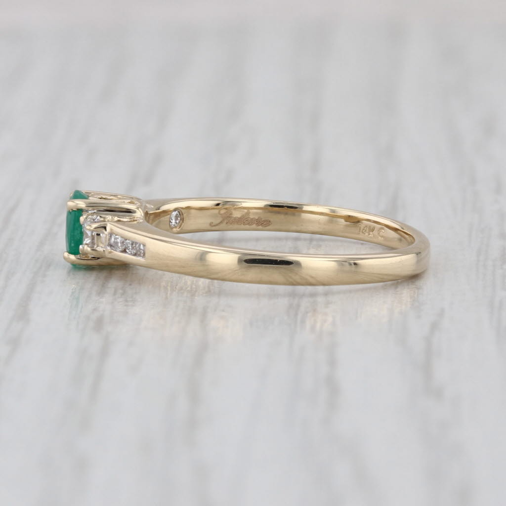 0.36ctw Emerald Diamond Ring 14k Yellow Gold Size 7 Engagement