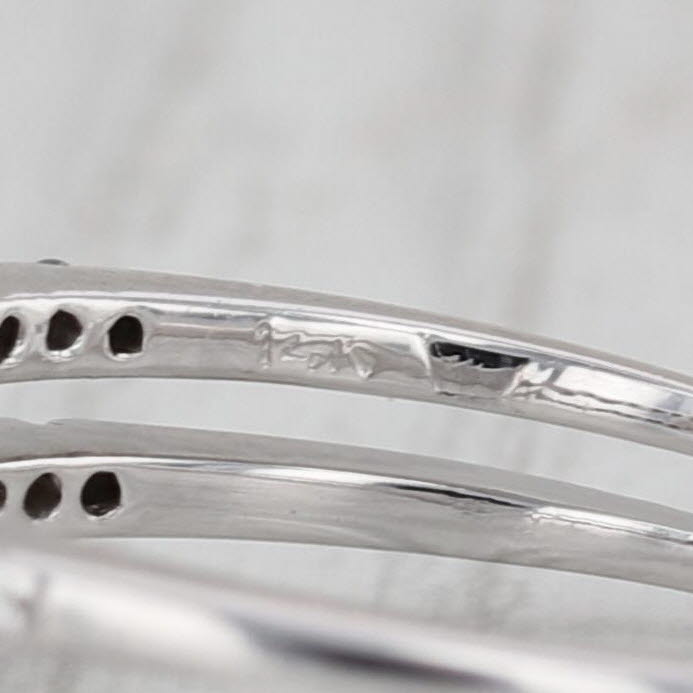 0.83ctw Diamond Flower Cluster Engagement Ring 14k White Gold Size 7.75