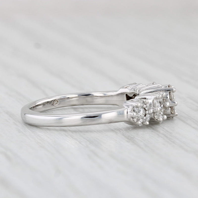 Light Gray 0.36ctw Tiered Diamond Ring 14k White Gold Sz 6 Stackable Anniversary Engagement