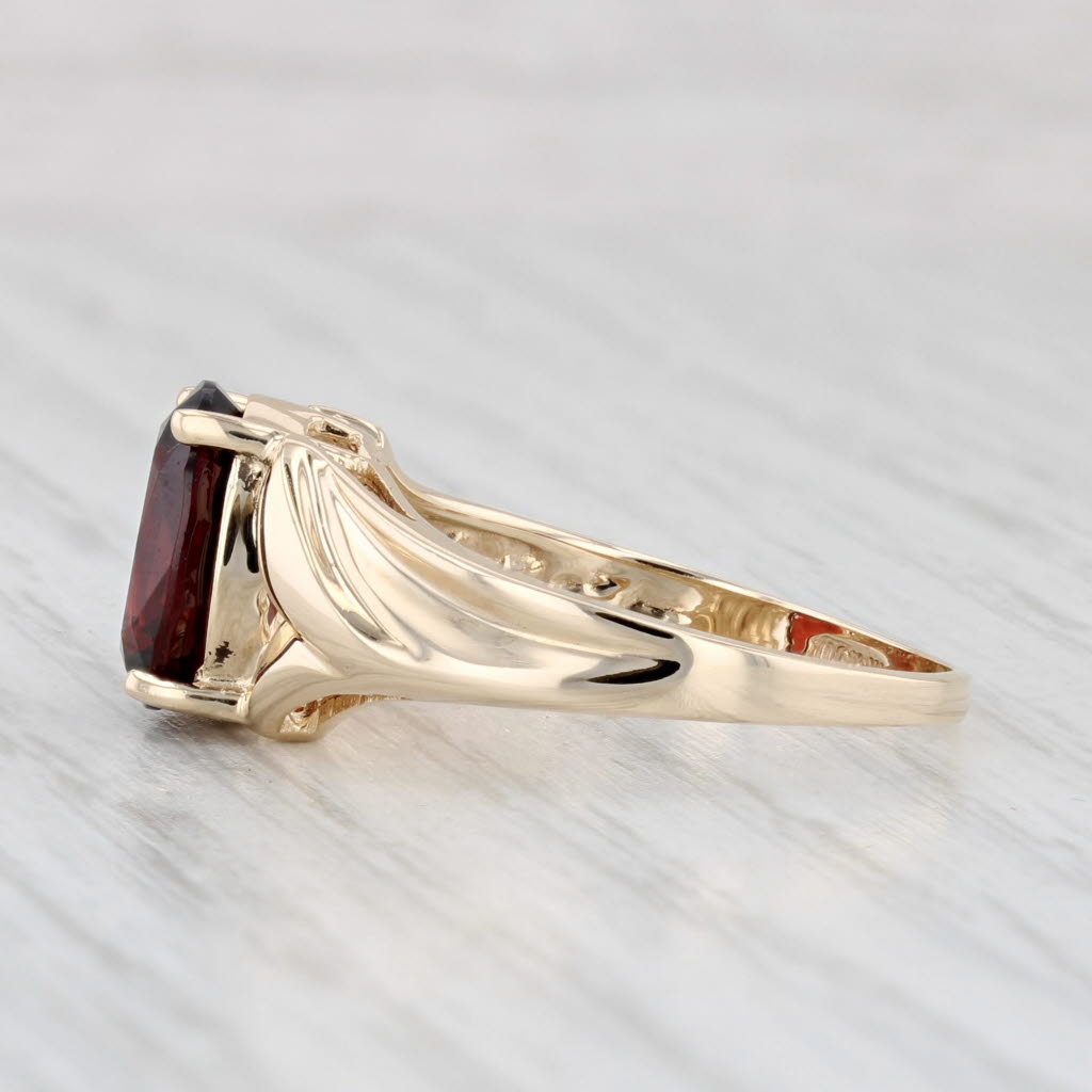 Light Gray 3ctw Garnet Ring 10k Yellow Gold Size 8 Oval Solitaire