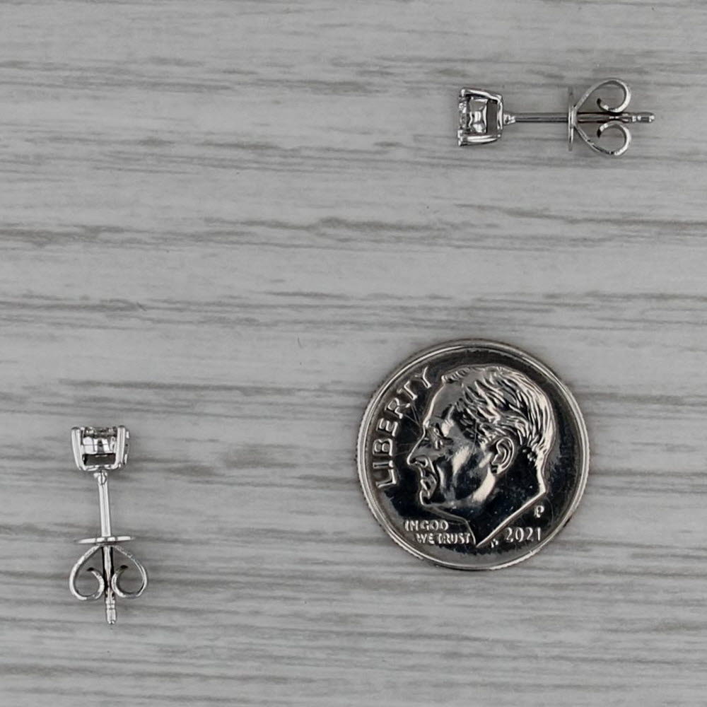 0.20ctw Round Solitaire Diamond Stud Earrings 14k White Gold Studs