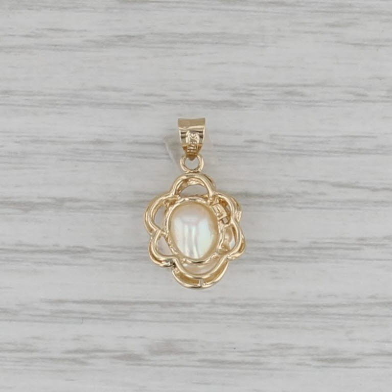 Baroque Cultured Pearl Pendant 14k Yellow Gold Small Drop