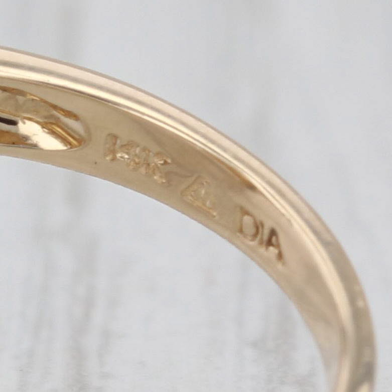 Culutred Pearl Sapphire Diamond Bypass Ring 14k Yellow Gold Size 6 Cocktail