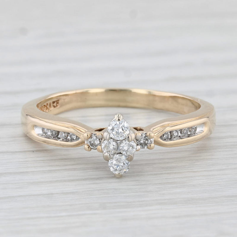 0.27ctw Marquise Diamond Engagement Ring 14k Yellow Gold Size 10.25