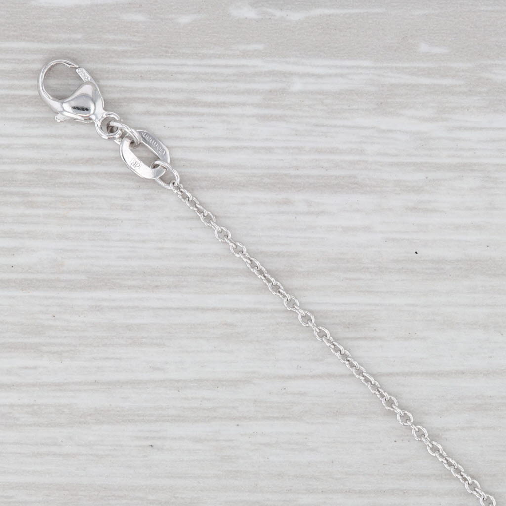 New Round Cable Chain Necklace 16" 950 Platinum 1.3mm Lobster Clasp