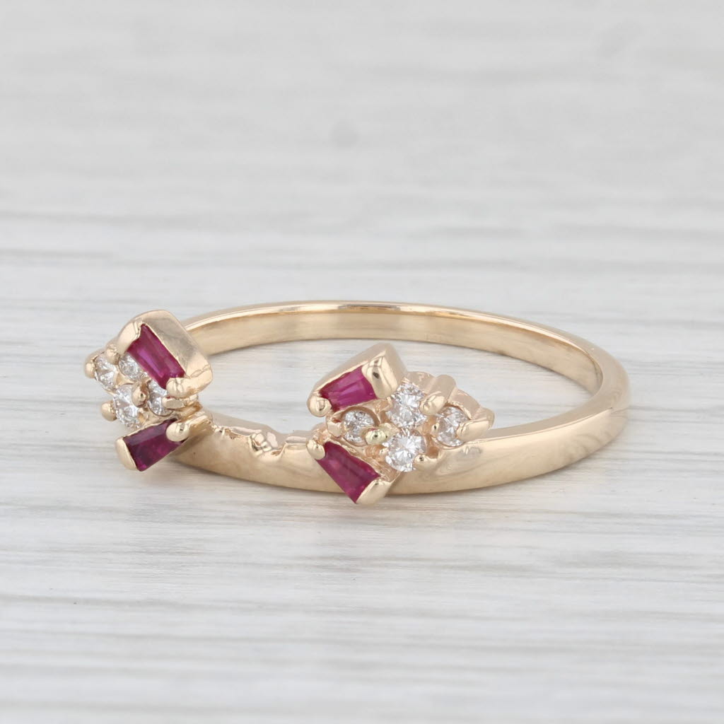 Light Gray 0.25ctw Ruby Diamond Ring Guard 14k Yellow Gold Size 7.5