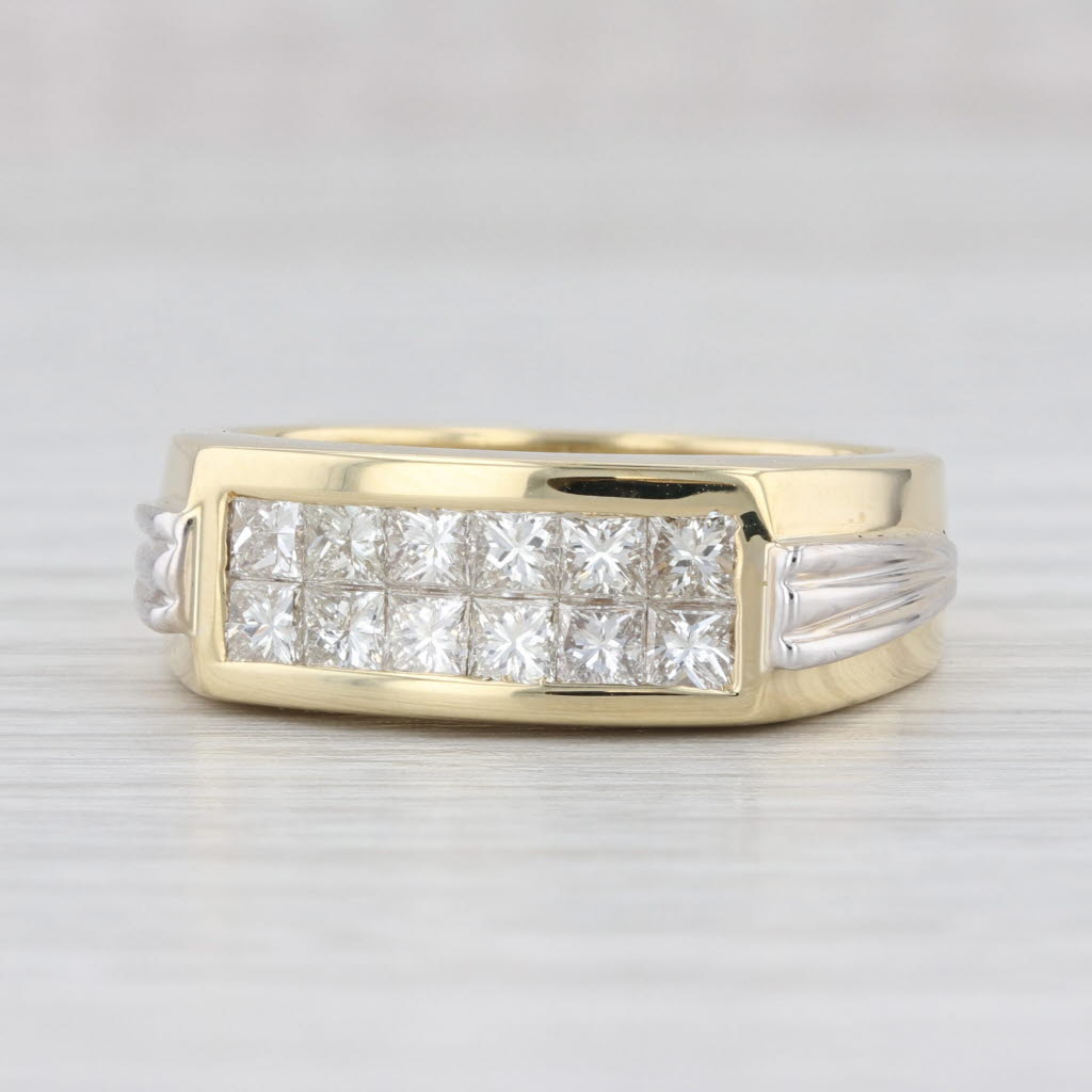 Light Gray 1ctw Diamond Ring 18k Yellow Gold Size 9.25 Men's Wedding Band