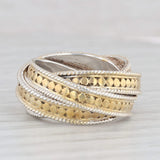 Anna Beck Ring Sterling Silver Gold Toned Layered 3 Band Ring Size 7